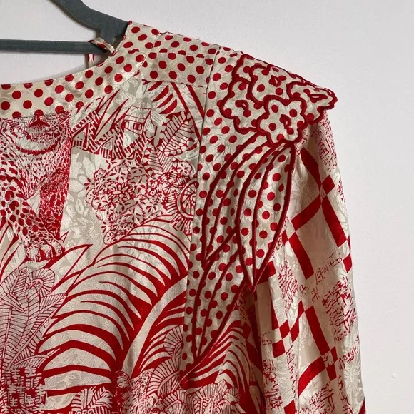 Diane Fries Red & White Vintage Dress - Picture 6 of 9